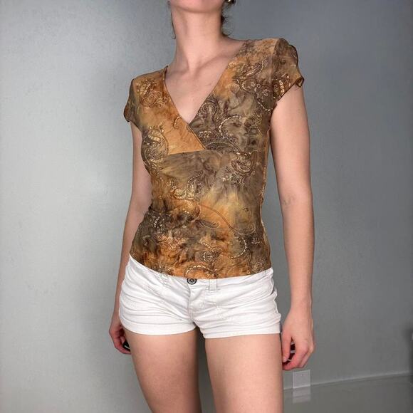 Brown tan gold paisley - Picture 6 of 8